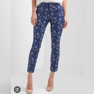 GAP Skinny Ankle Floral Blue Pants